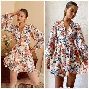 Sofia CAPRI LONG SLEEVE MINI DRESS in Botanical New with Tags!